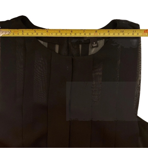 Ann Taylor Black Sleeveless Pleated Dress Lined Little Black Dress - Picture 9 of 10